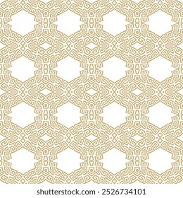 Modern beautiful arabesque seamless pattern with greek key meanders. Vector ornamental rich background. Elegant trendy geometric greece ornaments. Endless patterned texture. For fabric, prints, wraps.