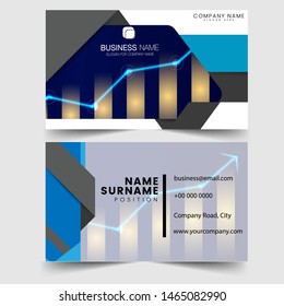 Modern beautiful business card creative blue visiting card awesome design