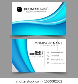 Modern beautiful business card creative blue visiting card awesome design