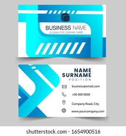 Modern beautiful business card creative blue visiting card awesome design
