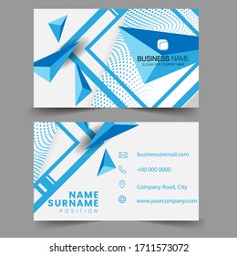Modern beautiful business card creative blue visiting card awesome design