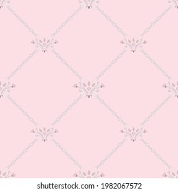 Modern beautiful classical pink repeat pattern. Geometric Vector seamless pattern for fabric and wallpaper