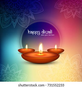 Modern beautiful colorful diwali bright background;