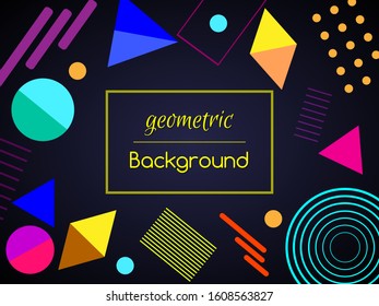 Modern beautiful composition with geometric shapes. Trendy geometric background design. Simple geometric shapes in vibrant blue and yellow. EPS 10 vector illustration.
