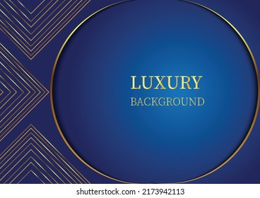 Modern beautiful dark blue luxury vector background with glitter gold elements creative idea in background design.