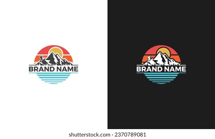 Modern and beautiful logo design for campfire, hiking, outdoor, and mountains