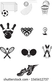 Modern, beautiful and multicolored sports icons