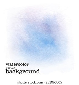 modern beautiful painting -light blue sky tender gradient abstract watercolor style background, isolated on white canvas or paper - vector illustration