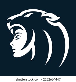 
Modern beautiful puma woman logo