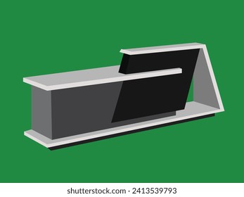 Modern Beautiful Reception Table vector Design and flat isolation and grey background.