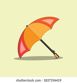 Modern  beautiful umbrella on color background with space for design