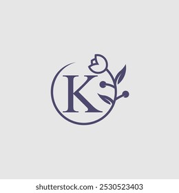 Logotipo moderno do cuidado da beleza com letra K