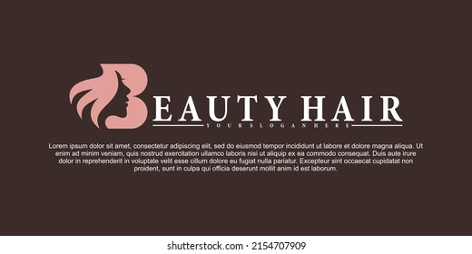 Modern beauty hair salon logo template for beauty salon Premium Vector