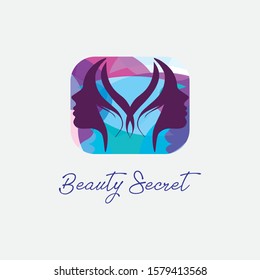 Modern beauty logo, cosmetics logo, woman face