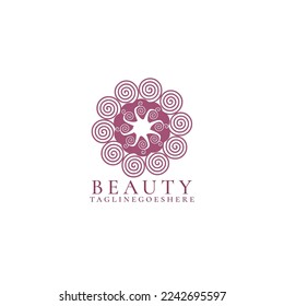Modern beauty logo design vector 