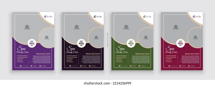Modern beauty spa salon flyer and social media post template design