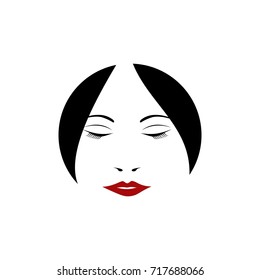 Modern Beauty Woman Face Logo Template