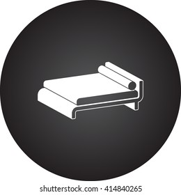 Modern bed sign simple icon on  background