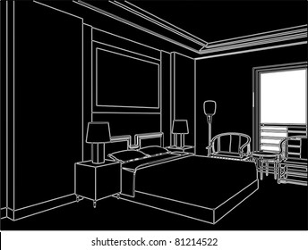 Modern Bedroom Vector 07