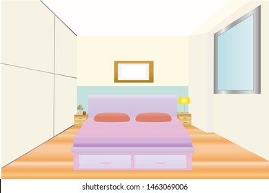 Modern Bedroom. Vector illustration design. 