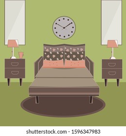 modern bedroom view illustration vector 