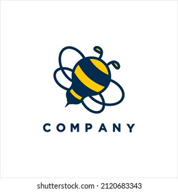 Modern Bee Bulb logo vector for your company or business