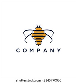 Modern bee hive logo illustration design