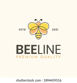Modern bee line logo template