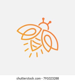 modern bee logo concept, bee icon vector, animal symbol of bee