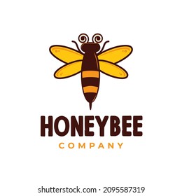modern bee logo, honey bee hive, health company vector design