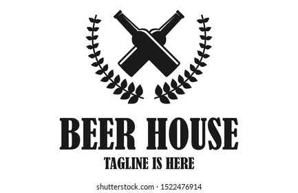 Modern Beer And Brewery Emblem Logo Design. Illustration In Isolated White Background