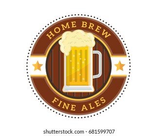 Modern Beer Emblem Logo Design