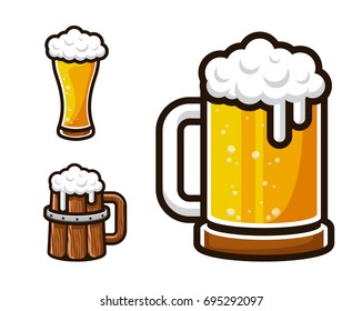 Modern Beer Graphic Element Illustration Set