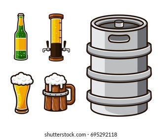 Modern Beer Graphic Element Illustration Set