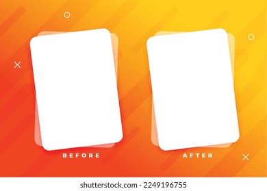 modern before and after preview background with copy space vector 