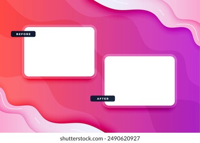 modern before and after preview background with copy space vector 