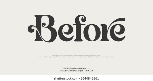 modern Before creative urban sport fashion futuristic font and with numbers. vector illustration