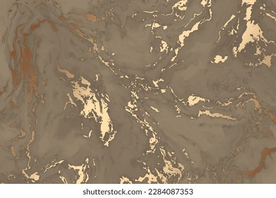 Modern beige and golden  background. Gold marble texture. Golden veins. Vector illustration