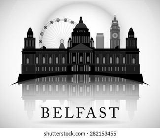 Modern Belfast City Skyline Design. Northern Ireland