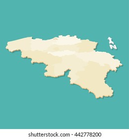 Modern Belgium Three Dimensional Vector Map