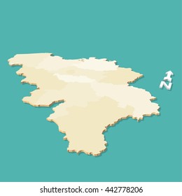 Modern Belgium Three Dimensional Vector Map