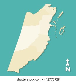 Modern Belize Three Dimensional Vector Map