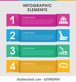 Modern belt infographic template. infographic design with belt icons includes baby seat in car. can be used for presentation, diagram, annual report, web design.