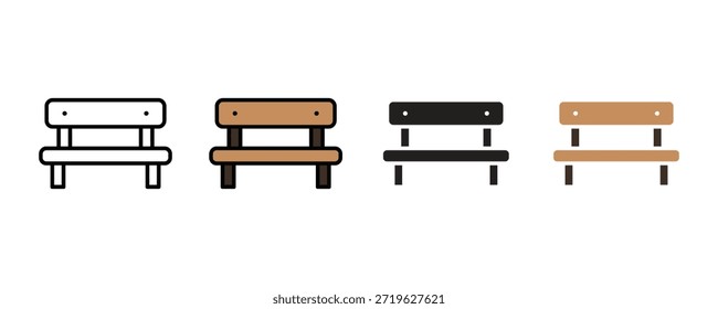 Modern bench icon set vector on white background. furniture, seating, chair, park symbol. vector illustration.