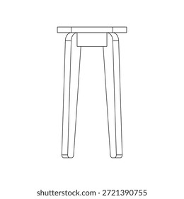 Banco moderno en vista lateral con perfil lineal limpio, con un asiento plano, piernas robustas y proporciones equilibradas para asientos interiores o de comedor minimalistas.