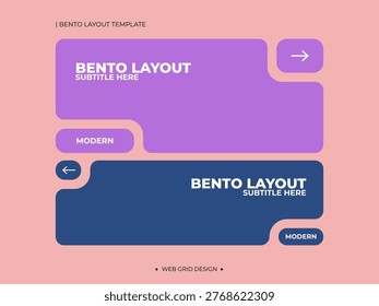 Modern Bento Layout Grid Template for Web Design UI UX and Creative Digital Portfolio with Organic Shapes