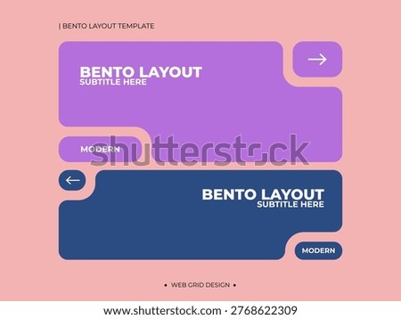 Modern Bento Layout Grid Template for Web Design UI UX and Creative Digital Portfolio with Organic Shapes