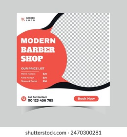 Modern Berber shop social media post design