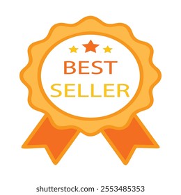 Modern best seller badge vector icon, ideal for online stores, marketing campaigns, product promotions, and digital design projects. Fully scalable and editable