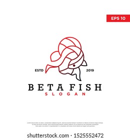 modern beta fish logo. simple icon, modern design